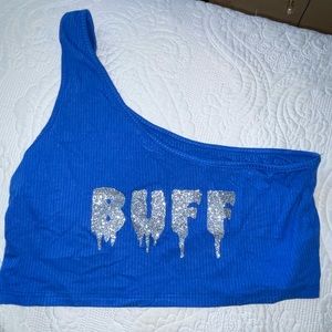 One Shoulder “Buff” Crop Top